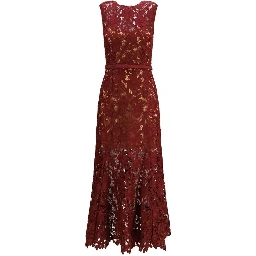 Bordeaux Polyester Cocktail Dress