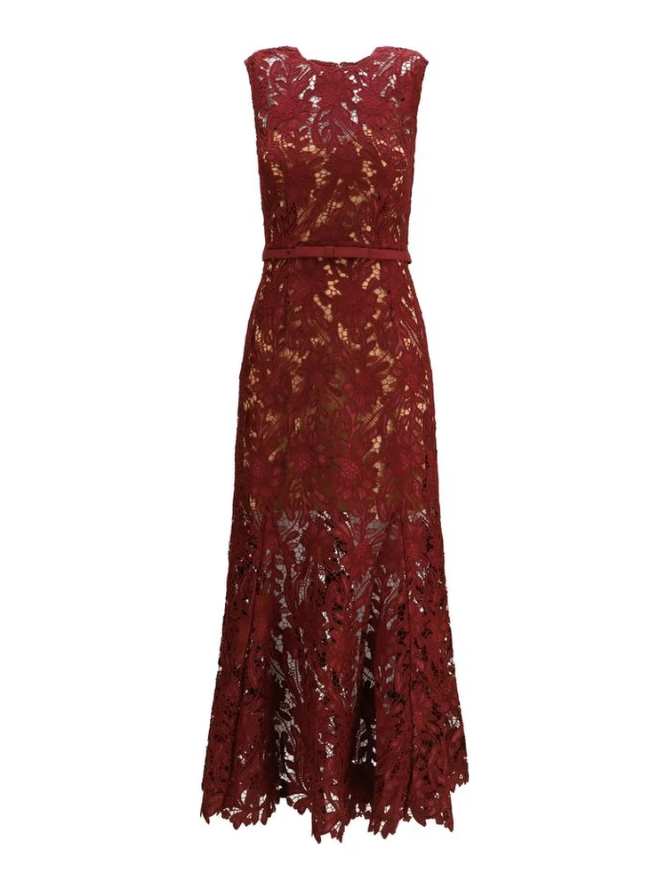 Bordeaux Polyester Cocktail Dress
