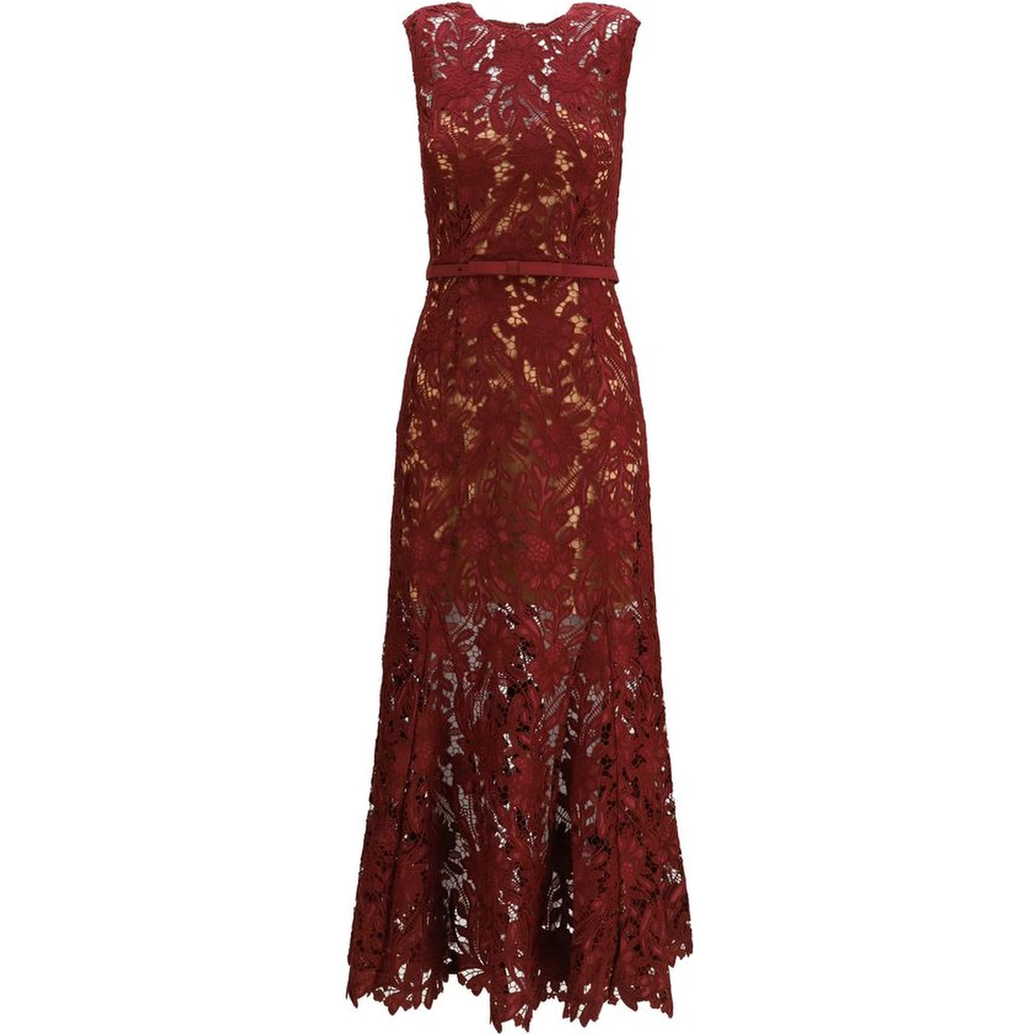 Bordeaux Polyester Cocktail Dress