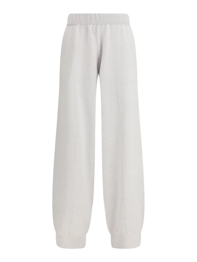 Gray Fleece Wool Casual Pants