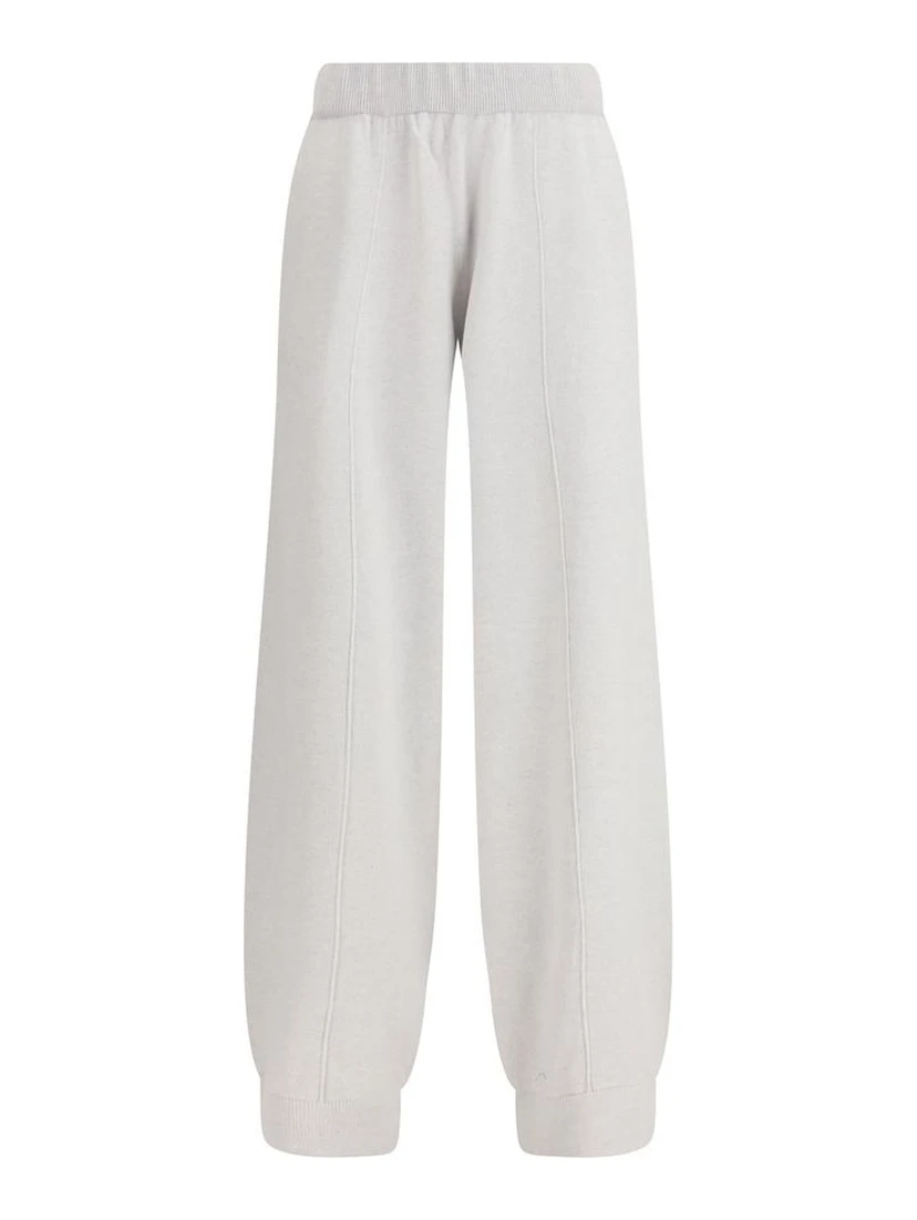 Gray Fleece Wool Casual Pants