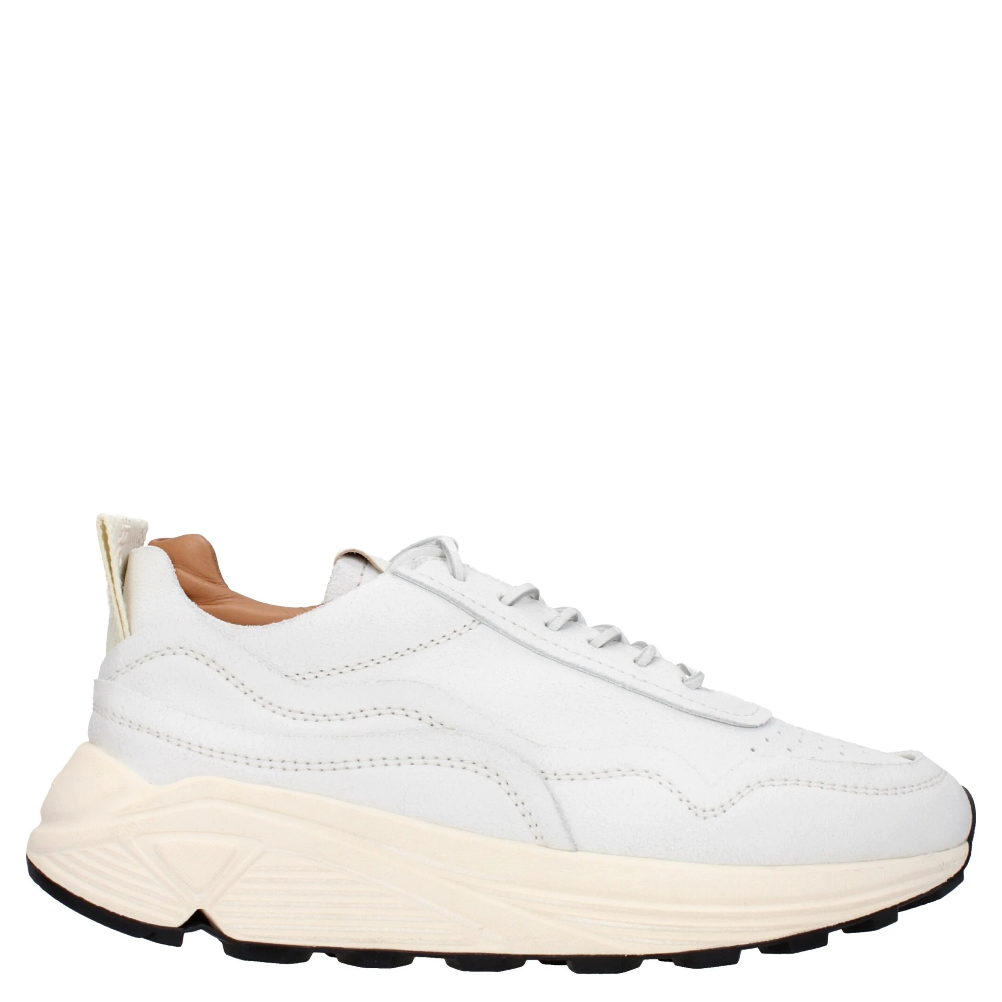 White Leather Chunky Sneakers