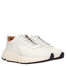 White Leather Low Top Sneakers