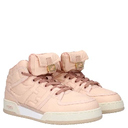 Pink Nylon High Top Sneakers