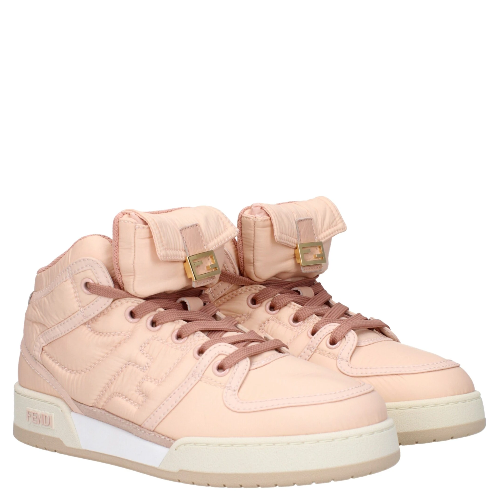 Pink Nylon High Top Sneakers