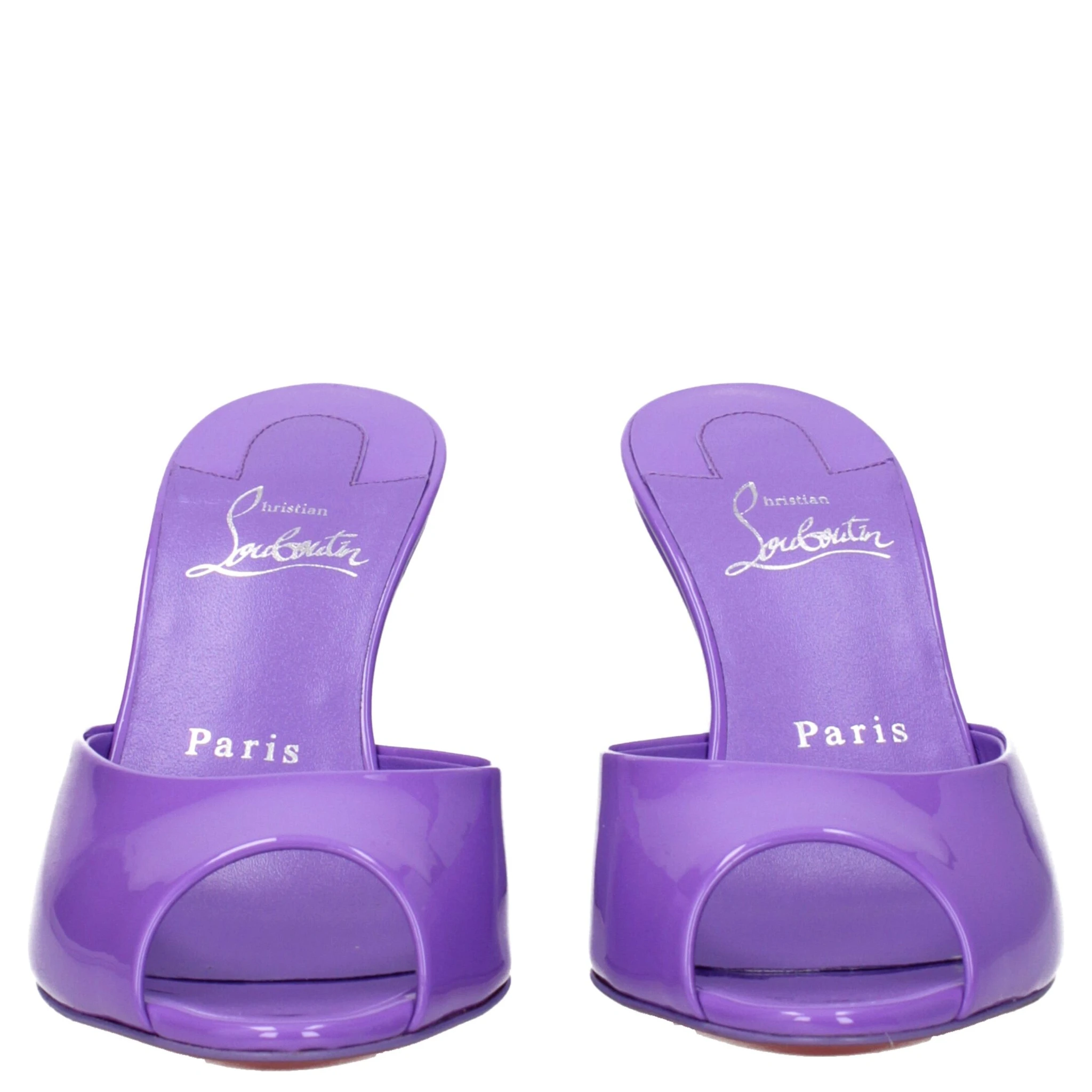 Purple Leather Wedge Sandals