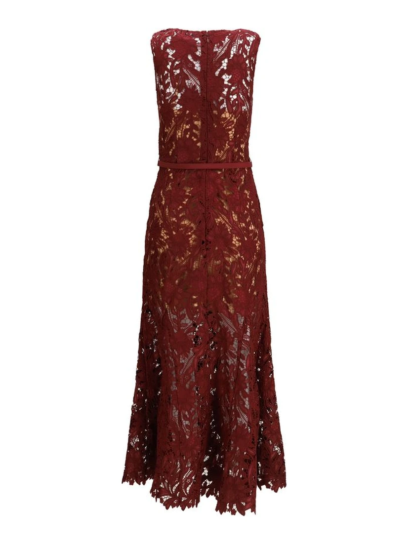 Bordeaux Polyester Cocktail Dress
