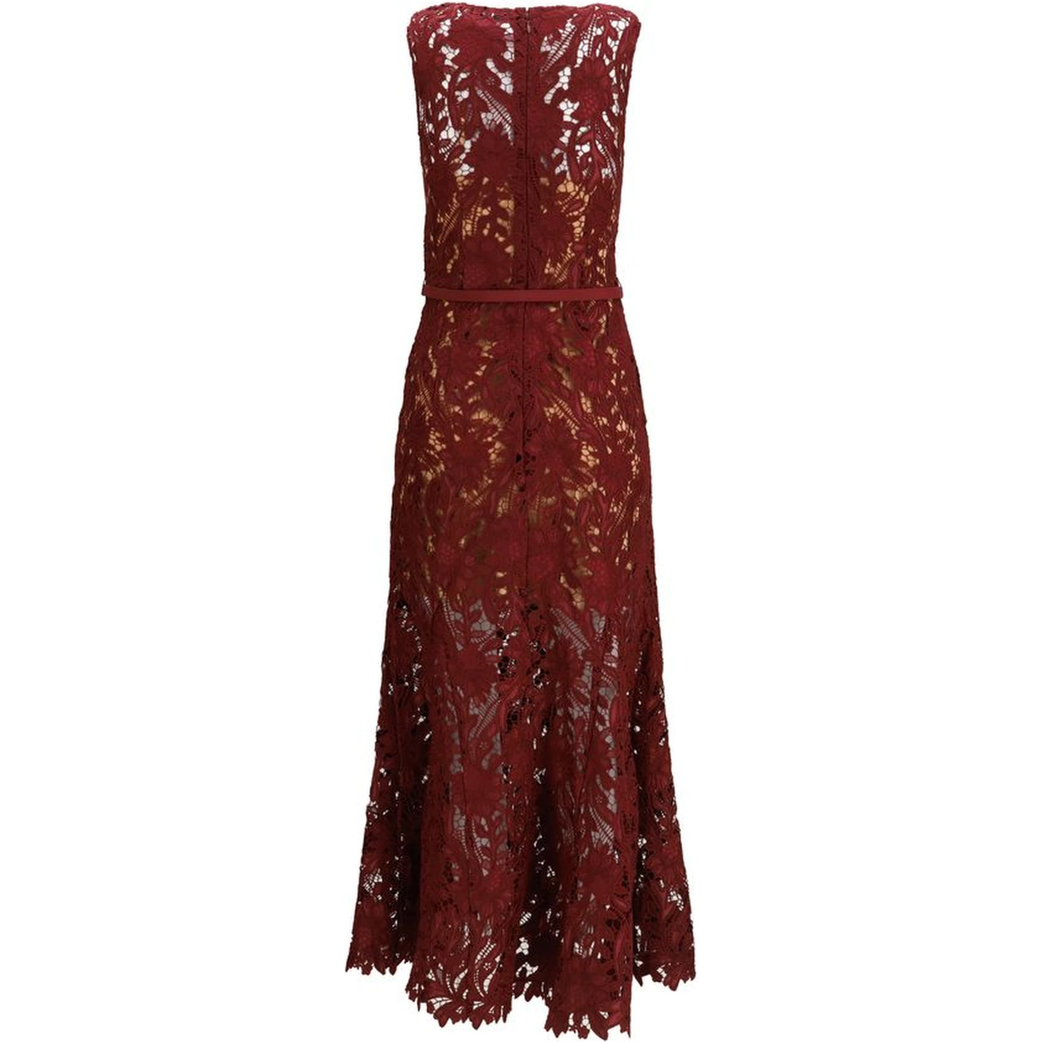 Bordeaux Polyester Cocktail Dress