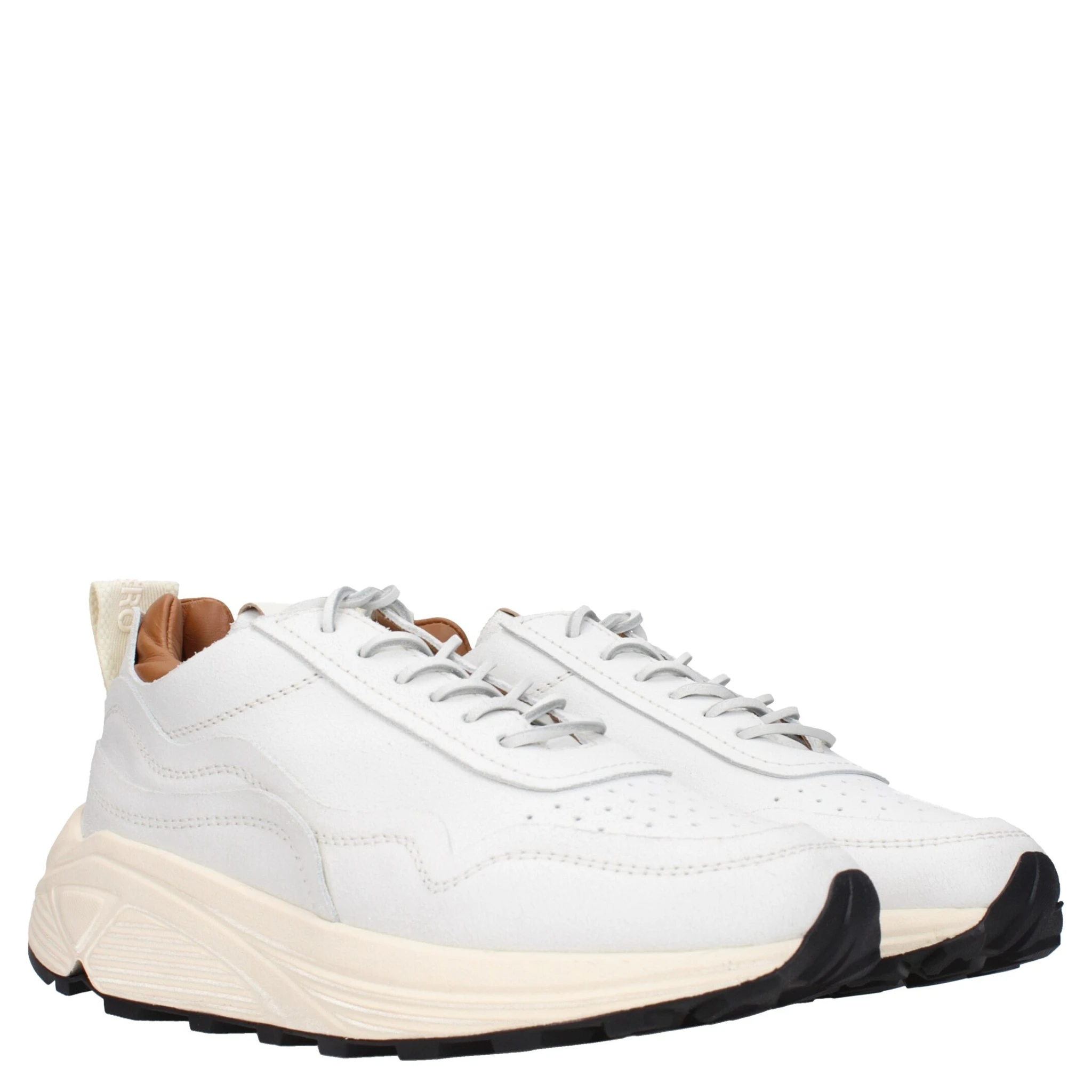 White Leather Chunky Sneakers