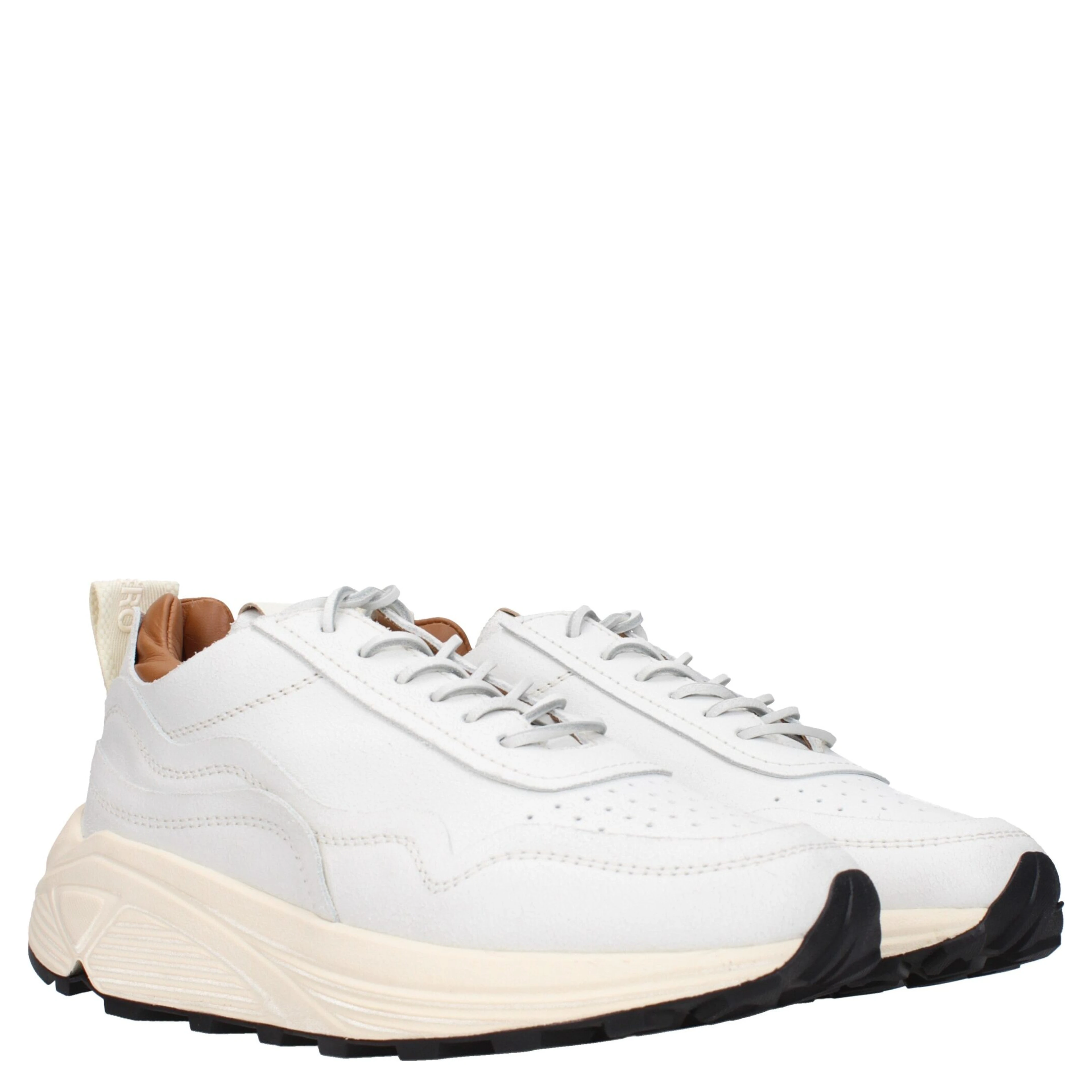 White Leather Chunky Sneakers