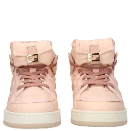 Pink Nylon High Top Sneakers