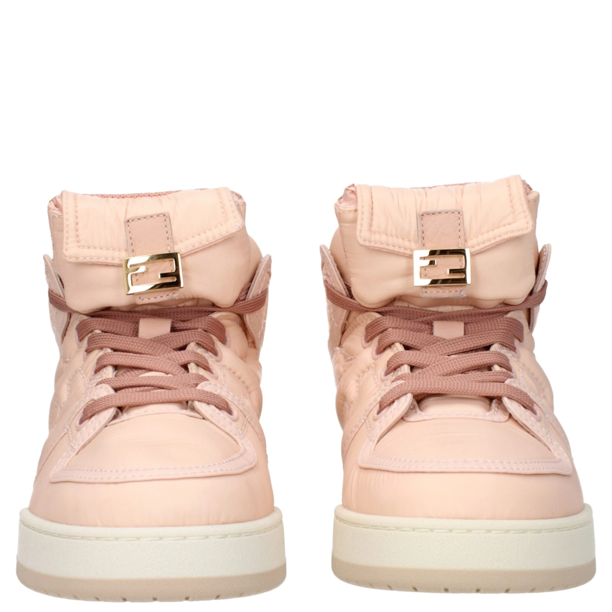 Pink Nylon High Top Sneakers