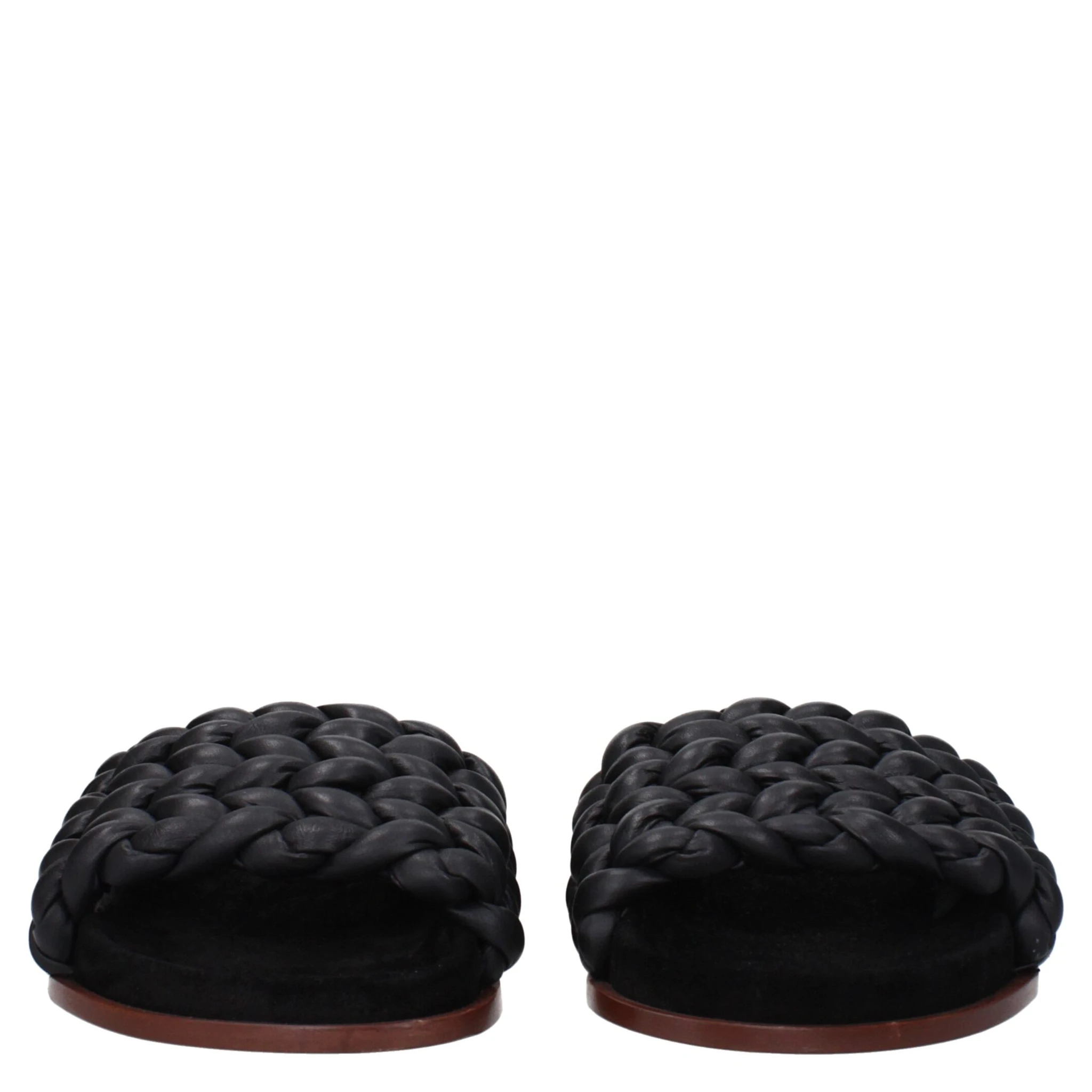 Black Leather Slippers