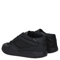 Black Fabric Low Top Sneakers
