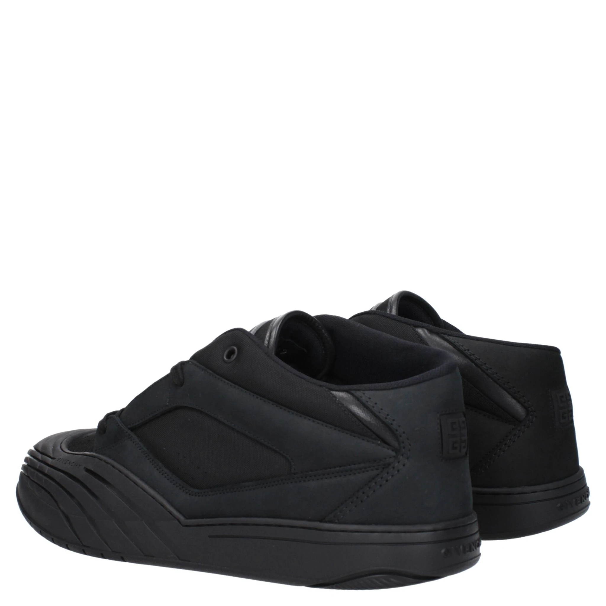 Black Fabric Low Top Sneakers