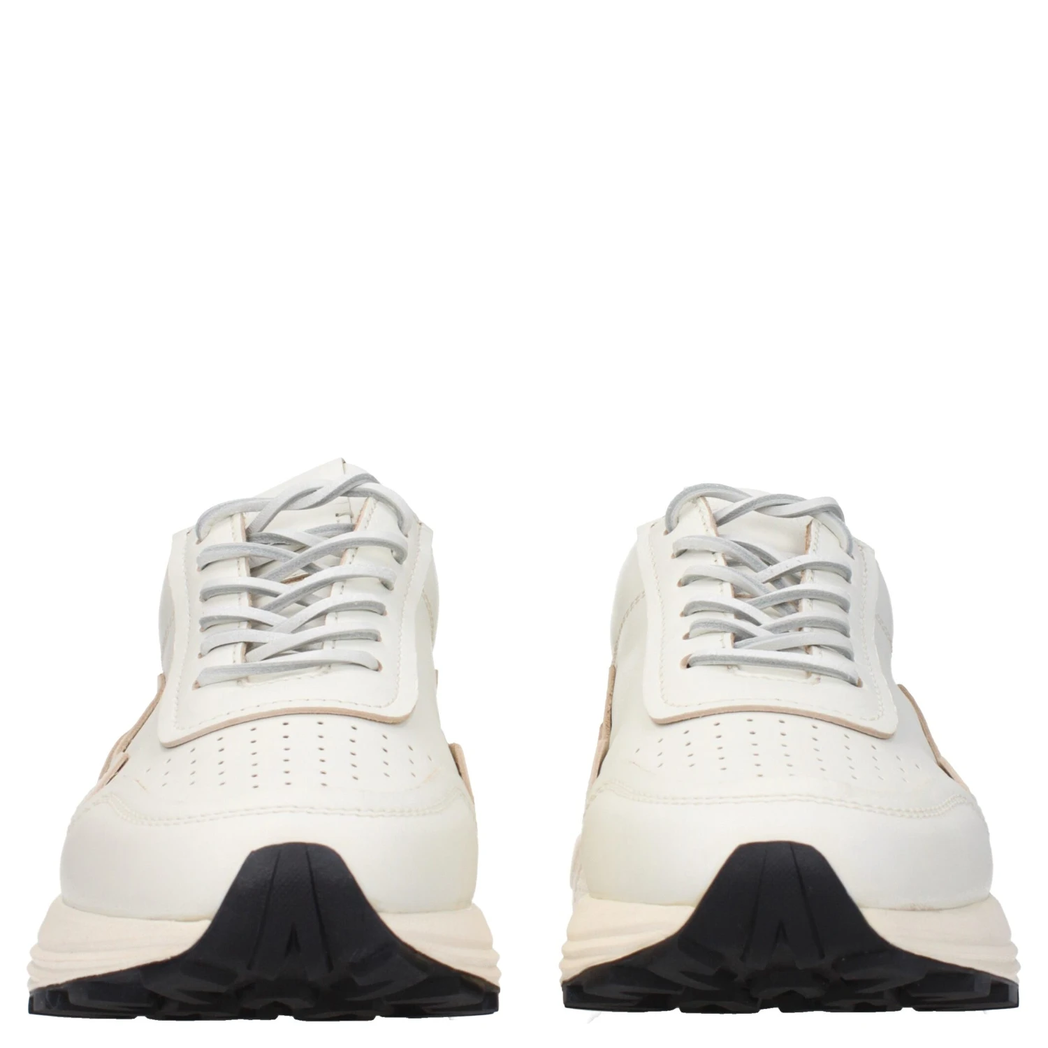 White Leather Low Top Sneakers