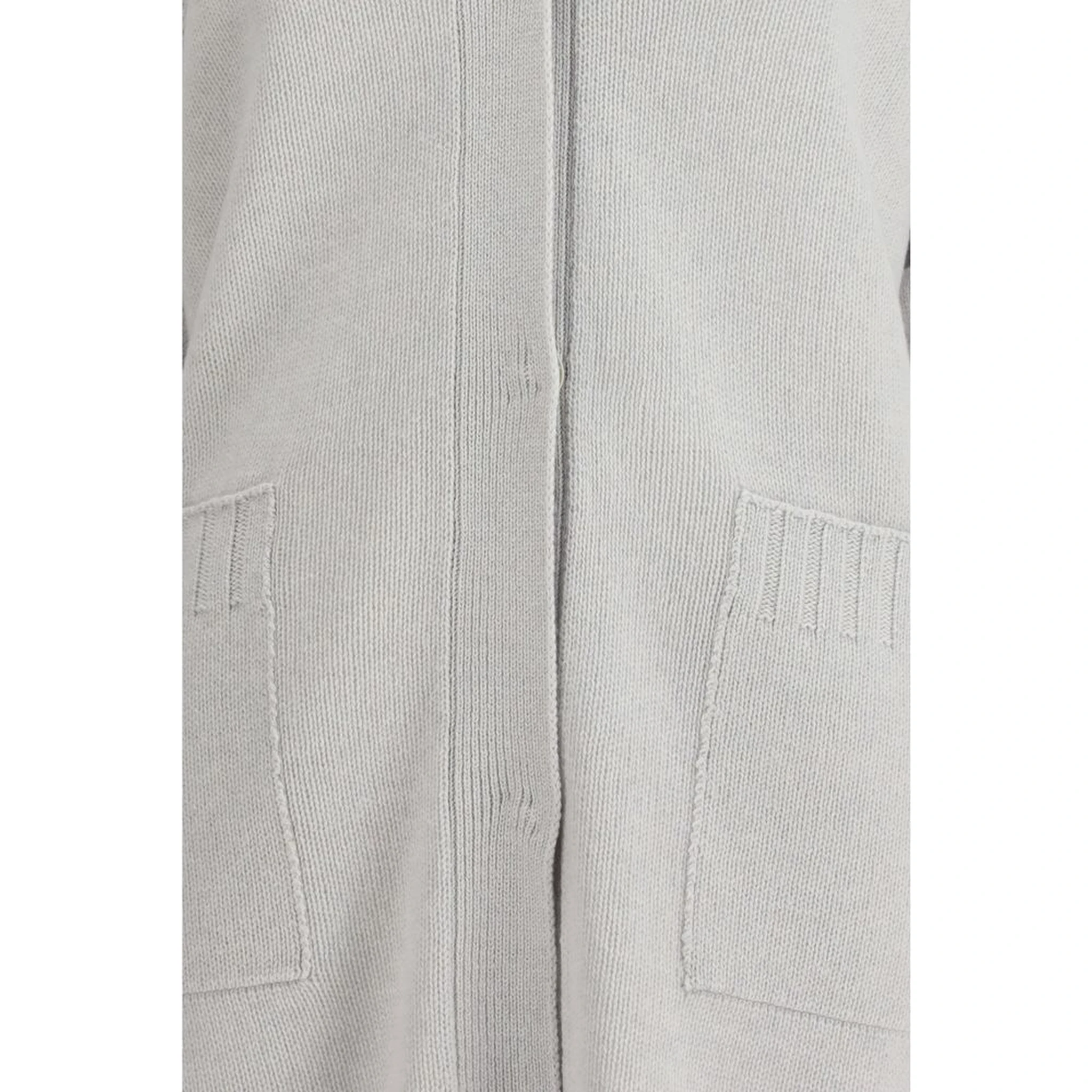 Gray Fleece Wool Cardigan