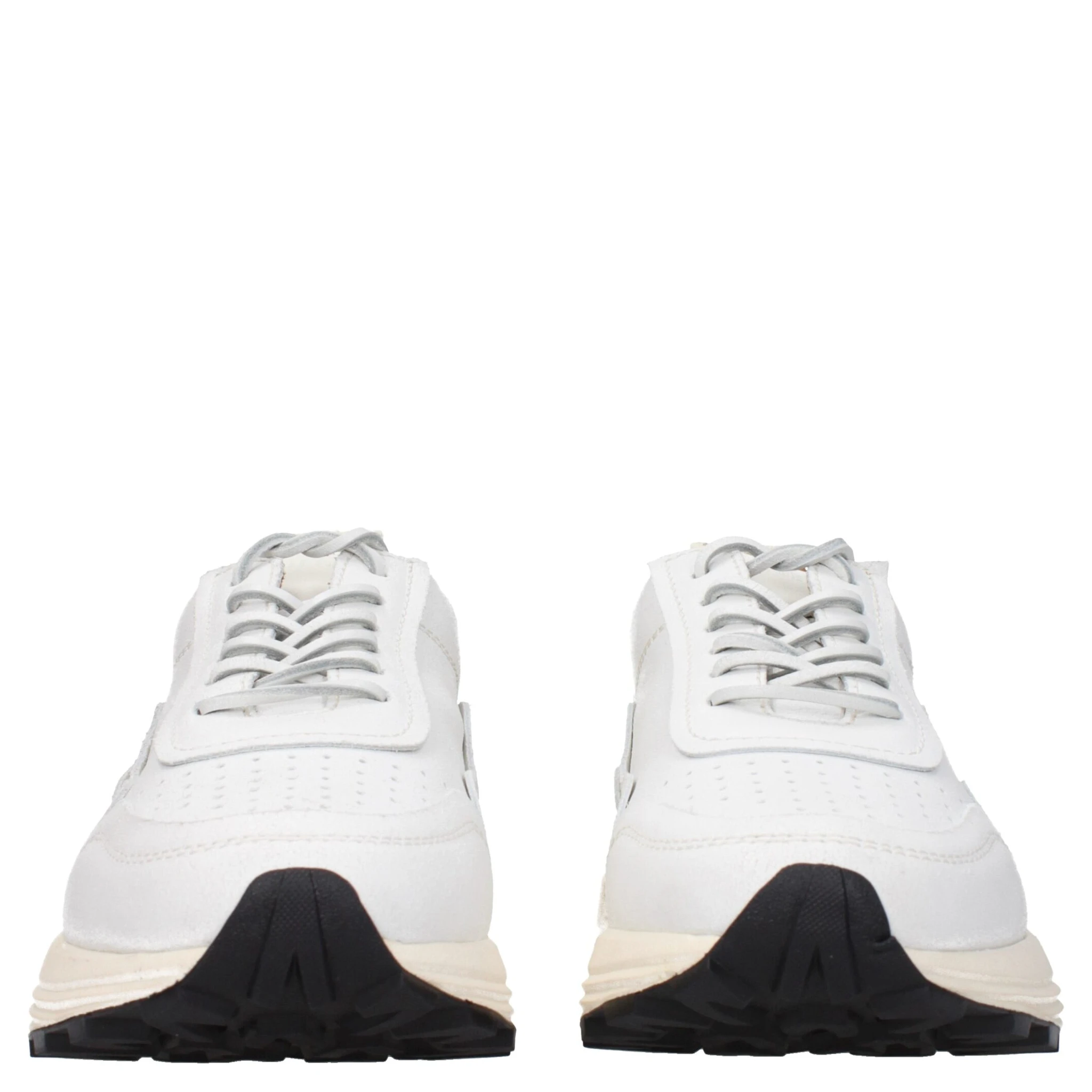 White Leather Chunky Sneakers