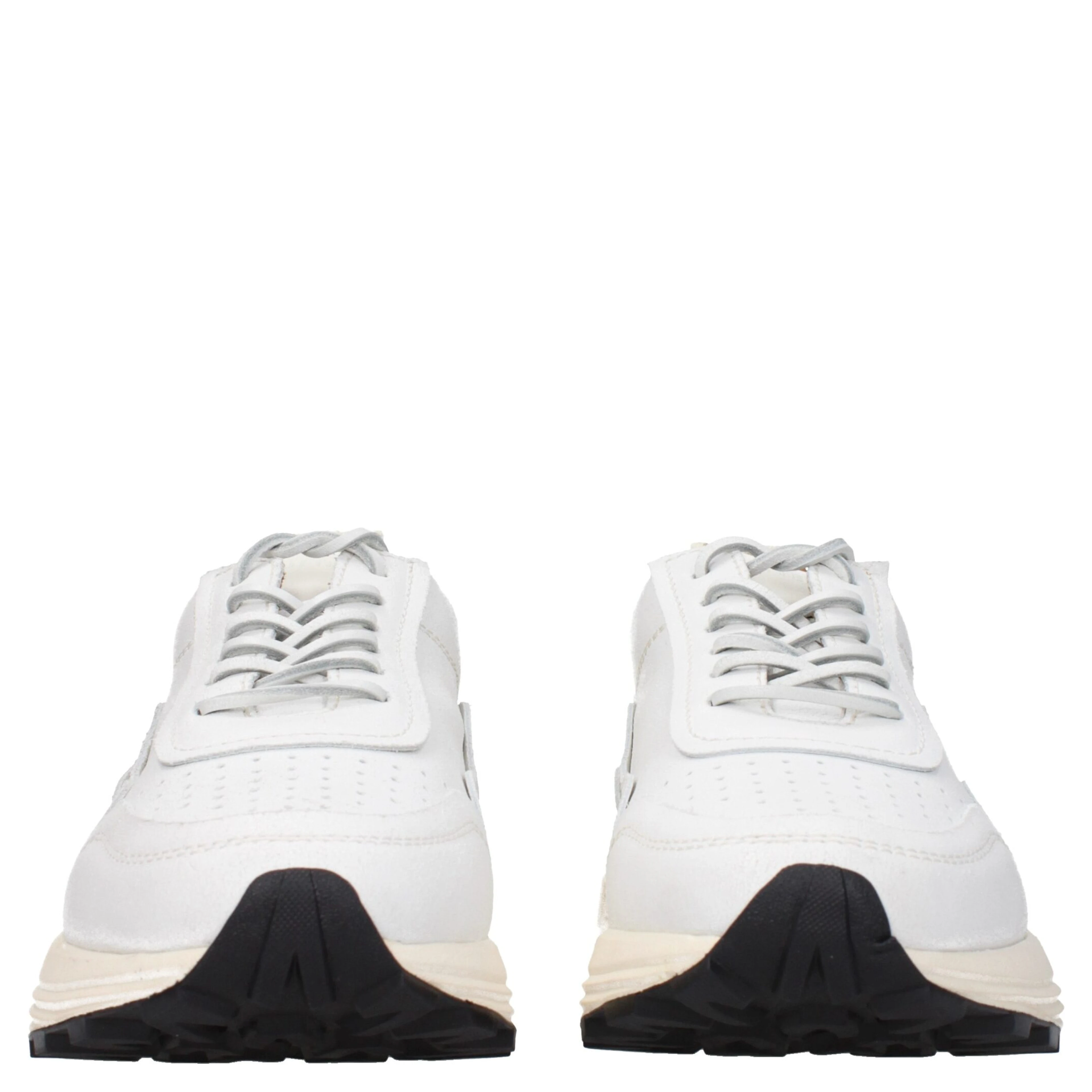 White Leather Chunky Sneakers
