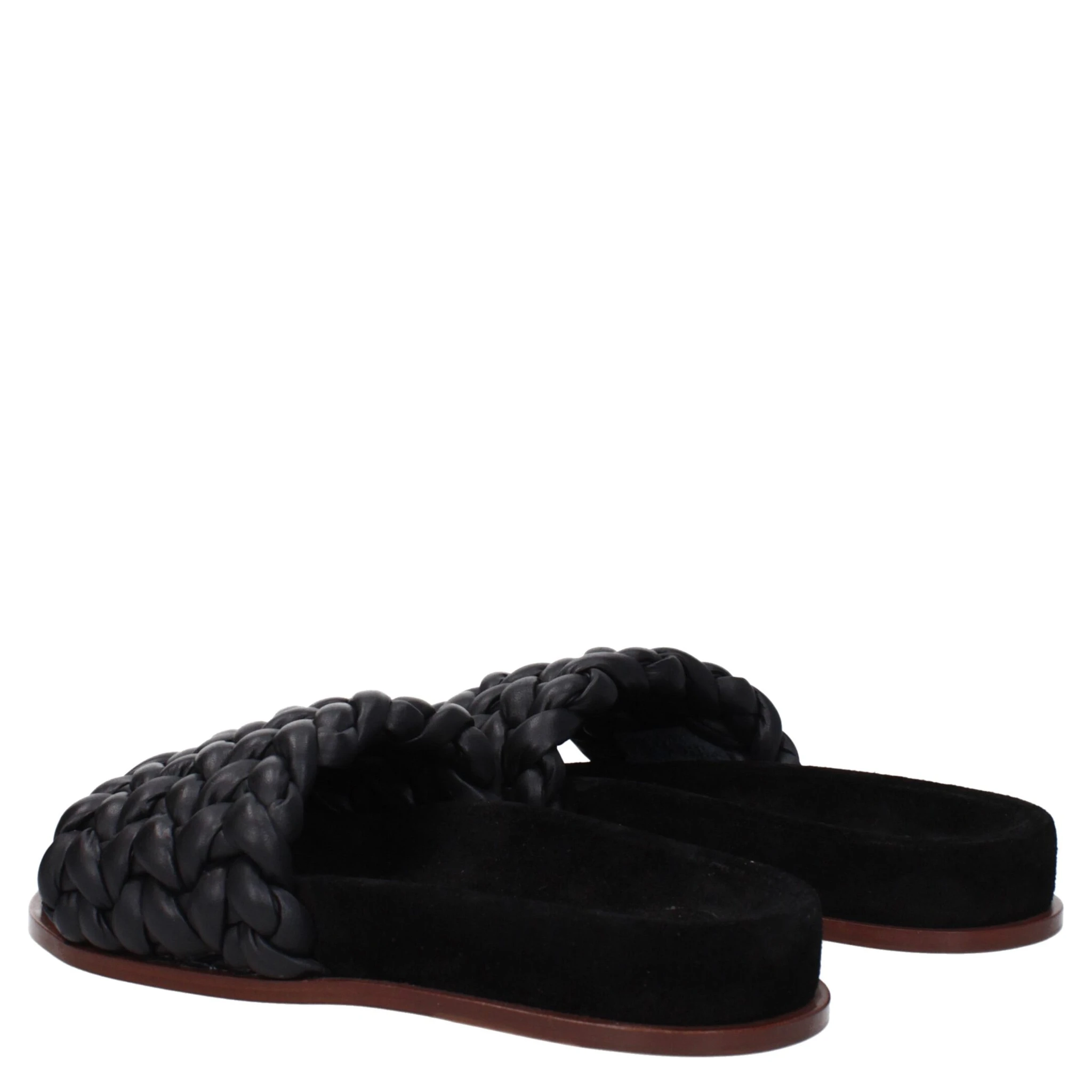 Black Leather Slippers