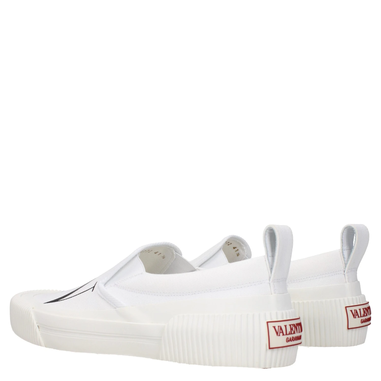 White Fabric Slip-On Loafers