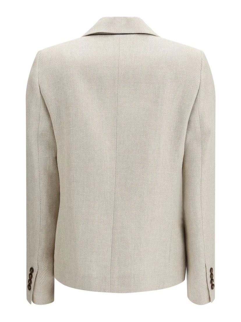 Beige Linen Blazer