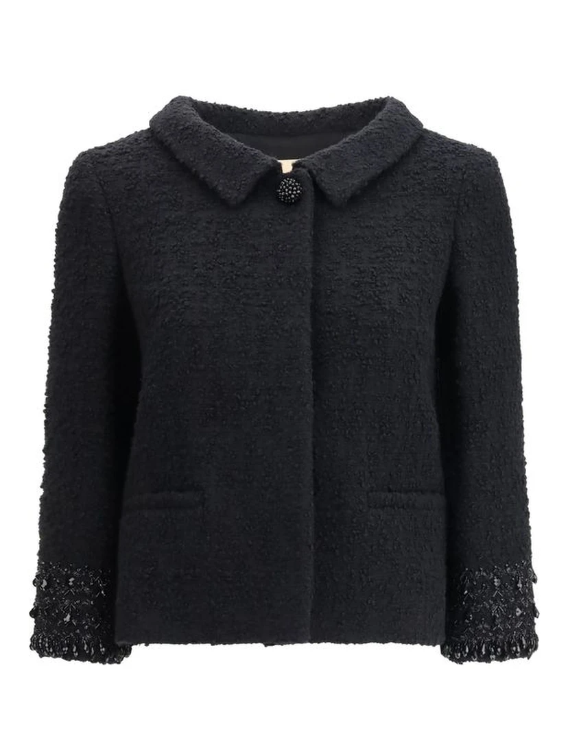 معطف صوف أسود