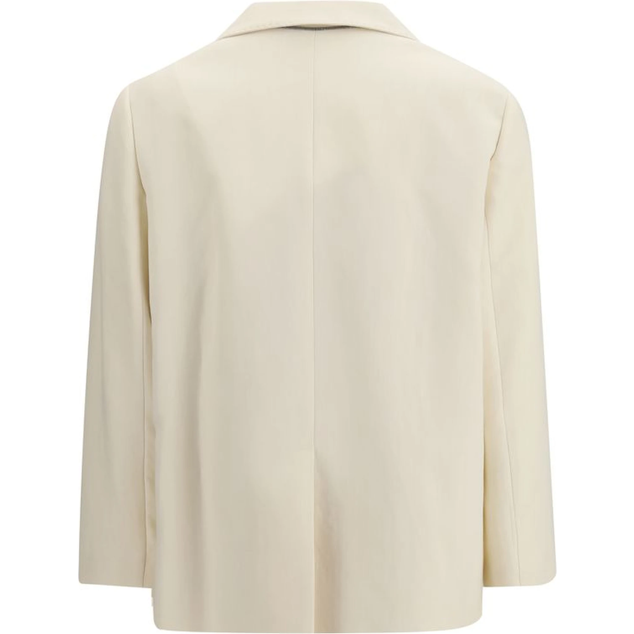 Cream Viscose Jackets And Coat