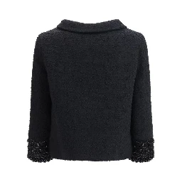 معطف صوف أسود