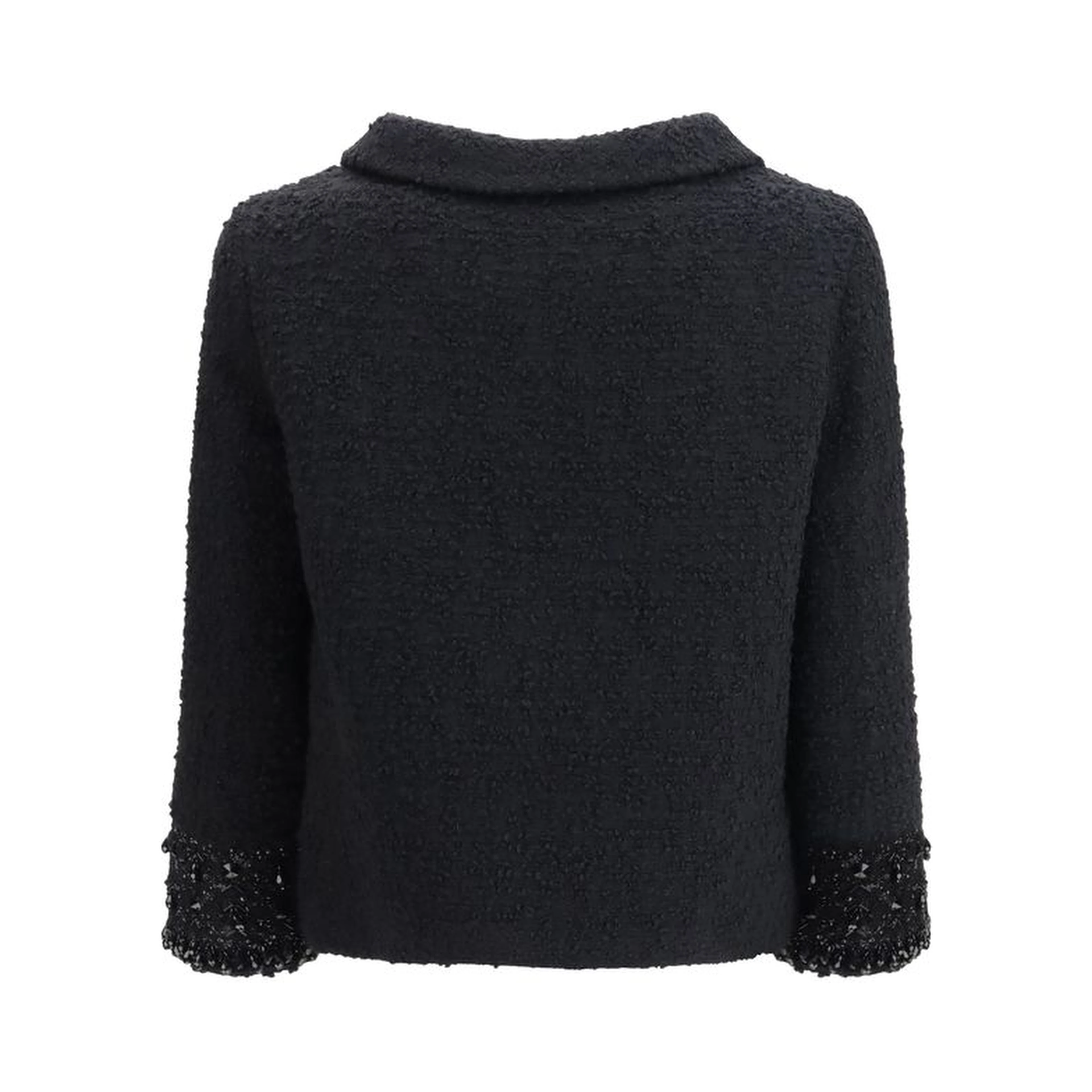 Black Fleece Wool Coat