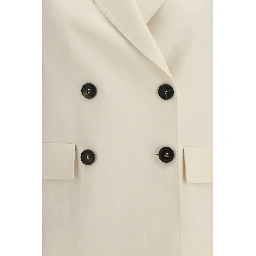 Cream Viscose Jackets And Coat