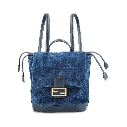 Flocked FF Denim Backpack