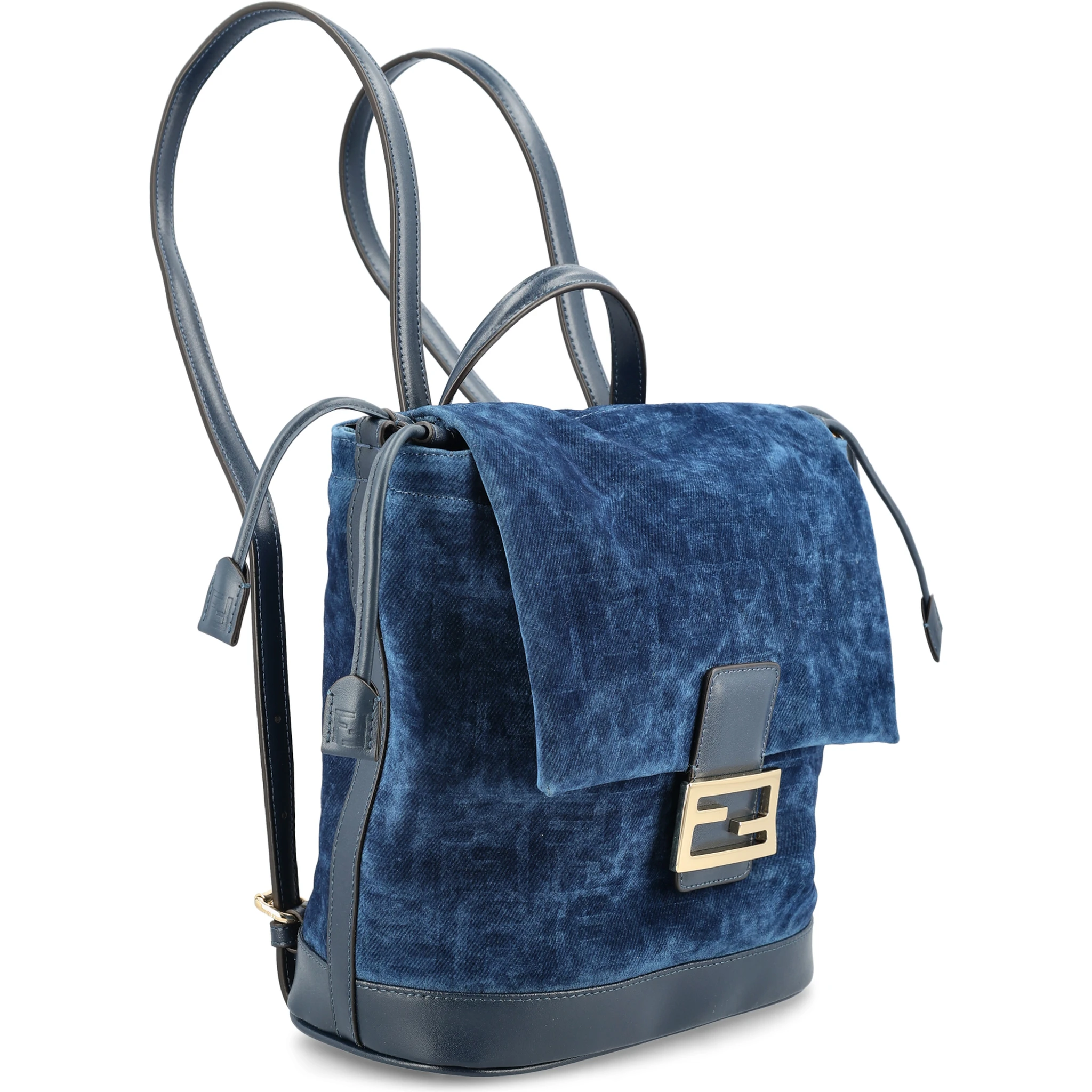 Flocked FF Denim Backpack