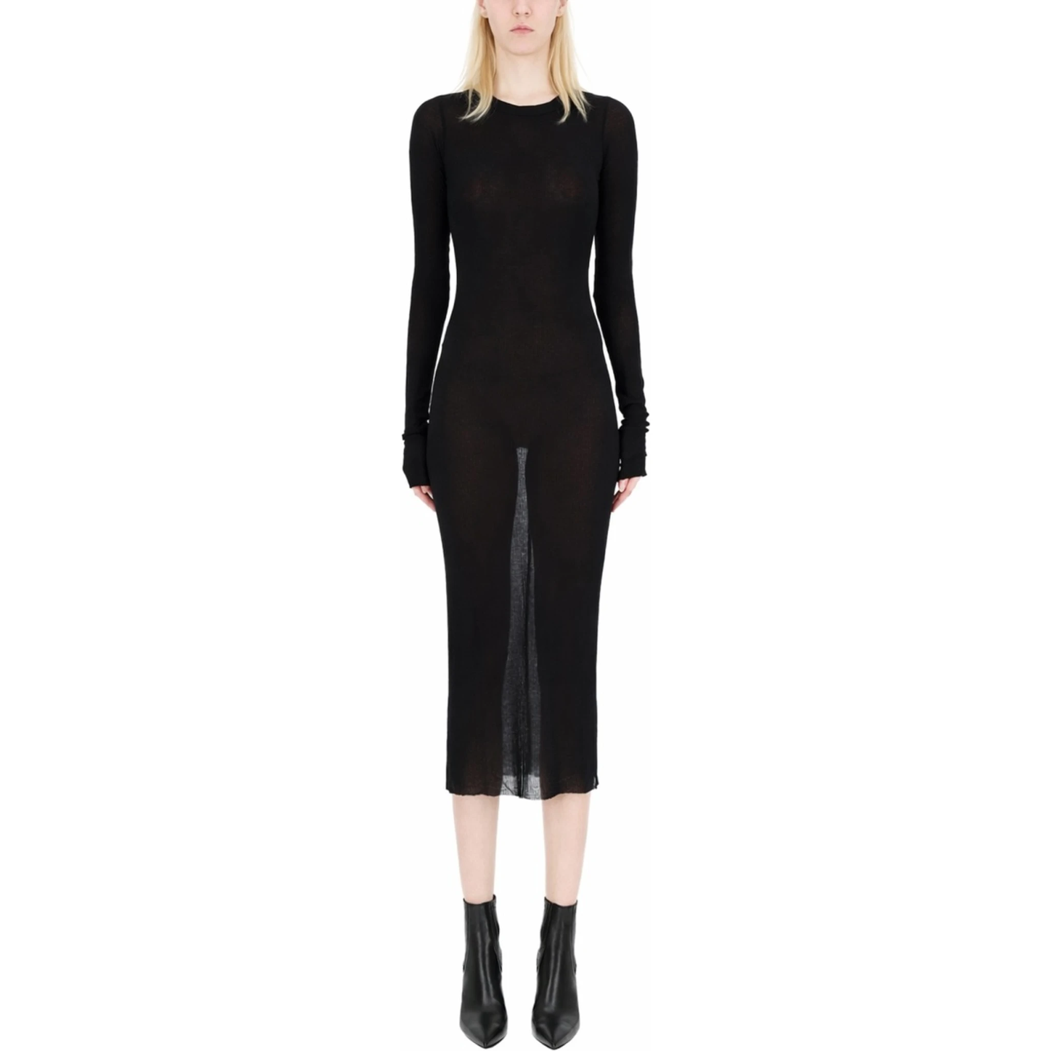 LONG-SLEEVED MIDI DRESS