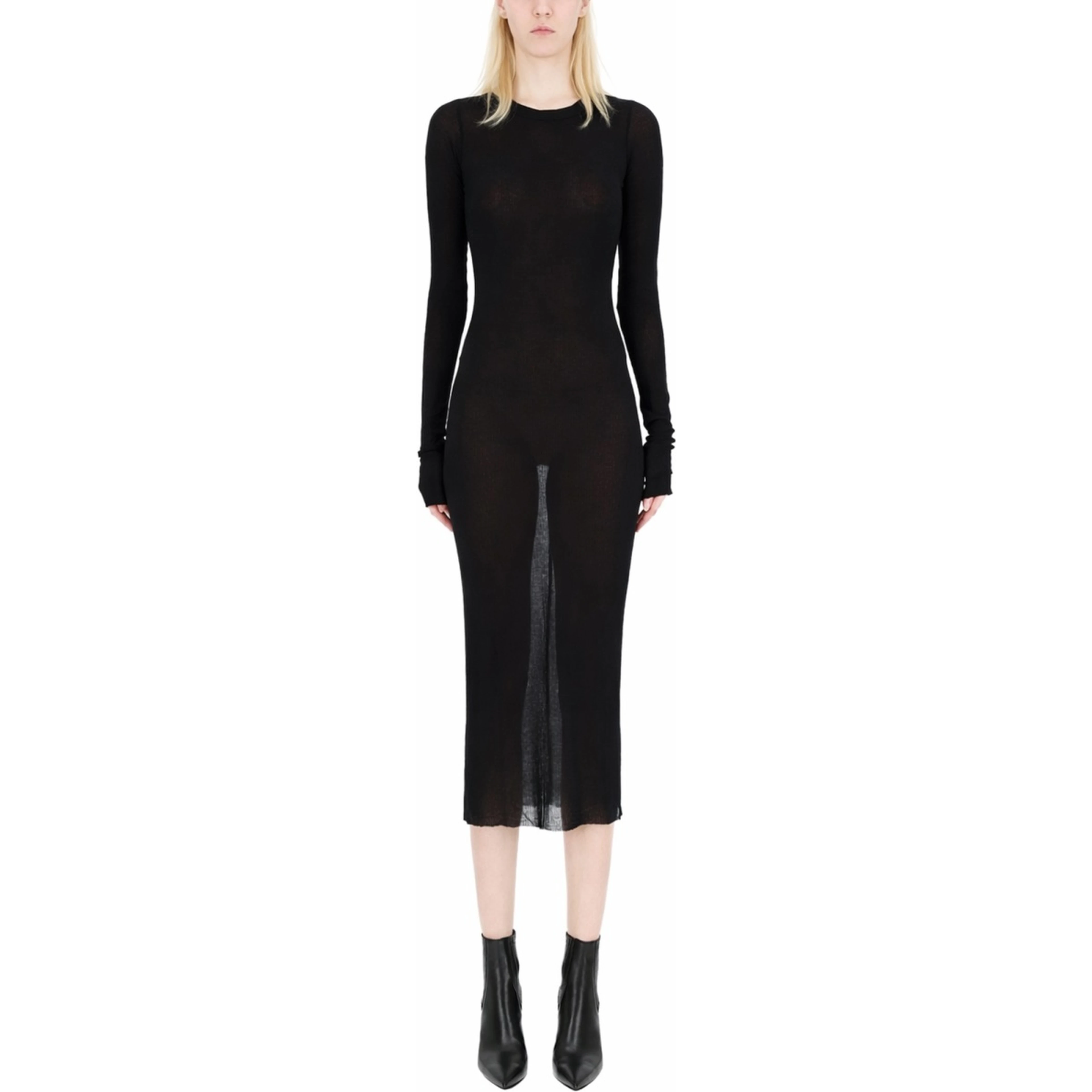 LONG-SLEEVED MIDI DRESS