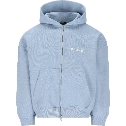 Logo-embroidered zip-up hoodie