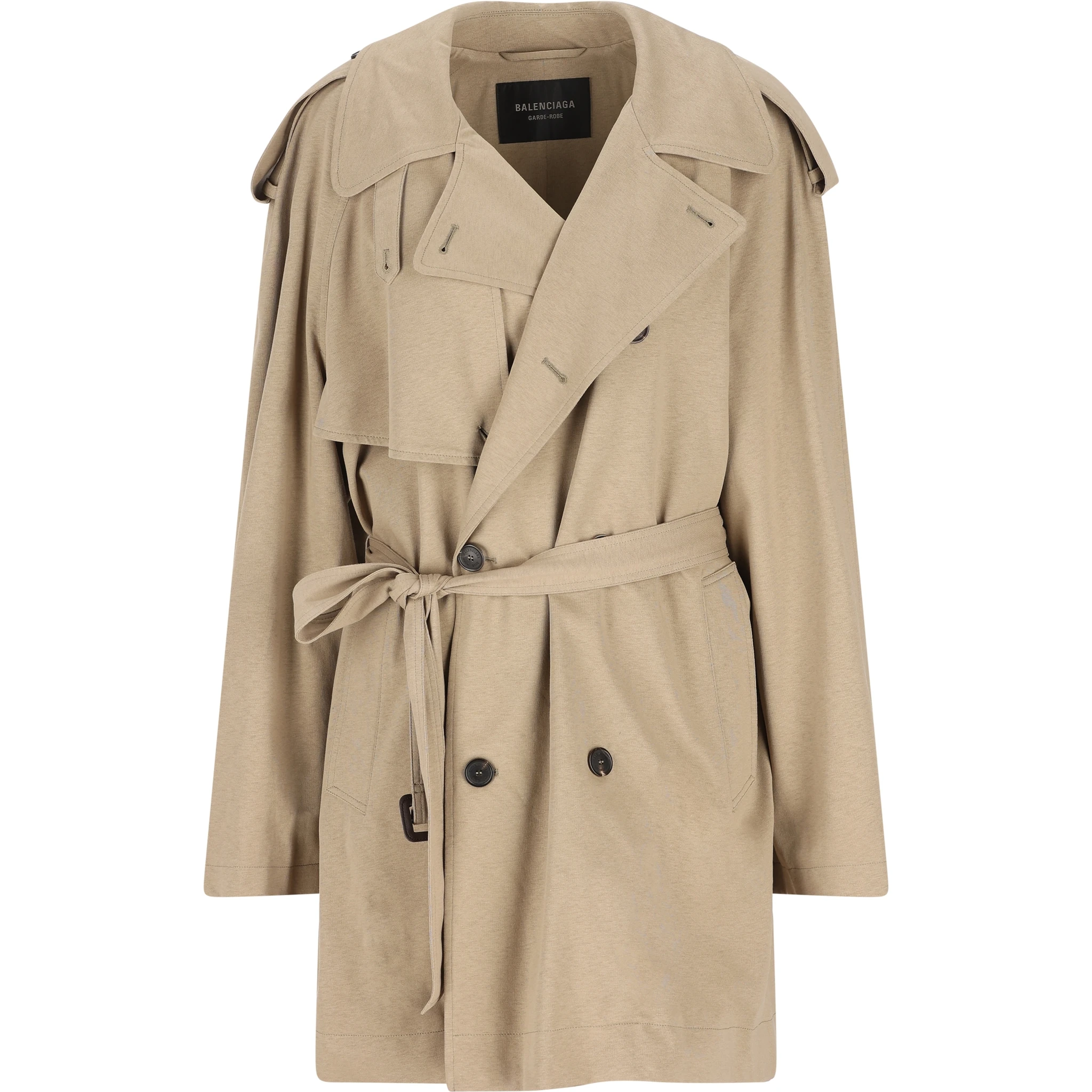 belted double-breasted trench coat