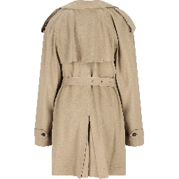 belted double-breasted trench coat