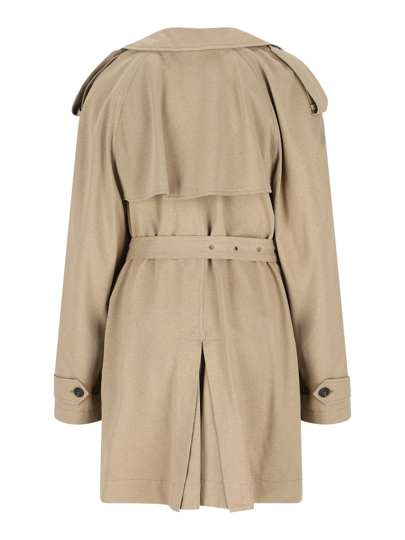 belted double-breasted trench coat