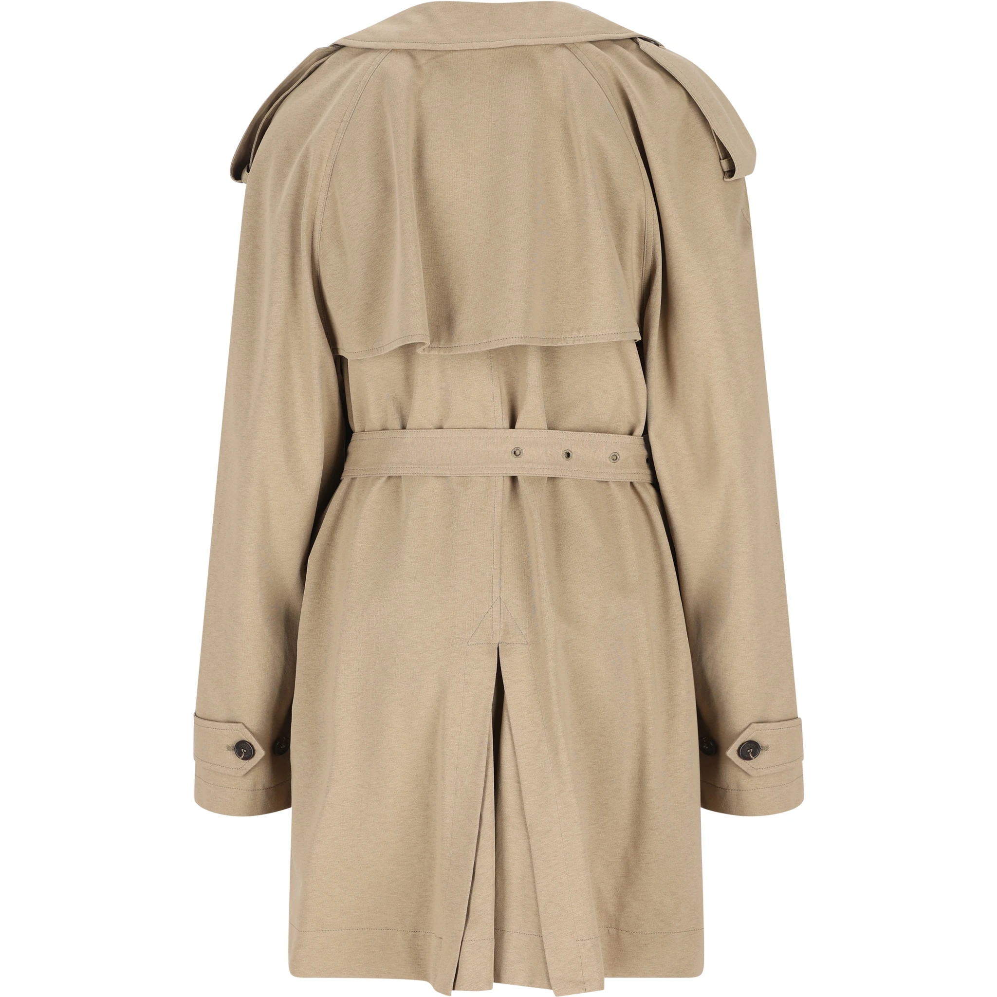 belted double-breasted trench coat