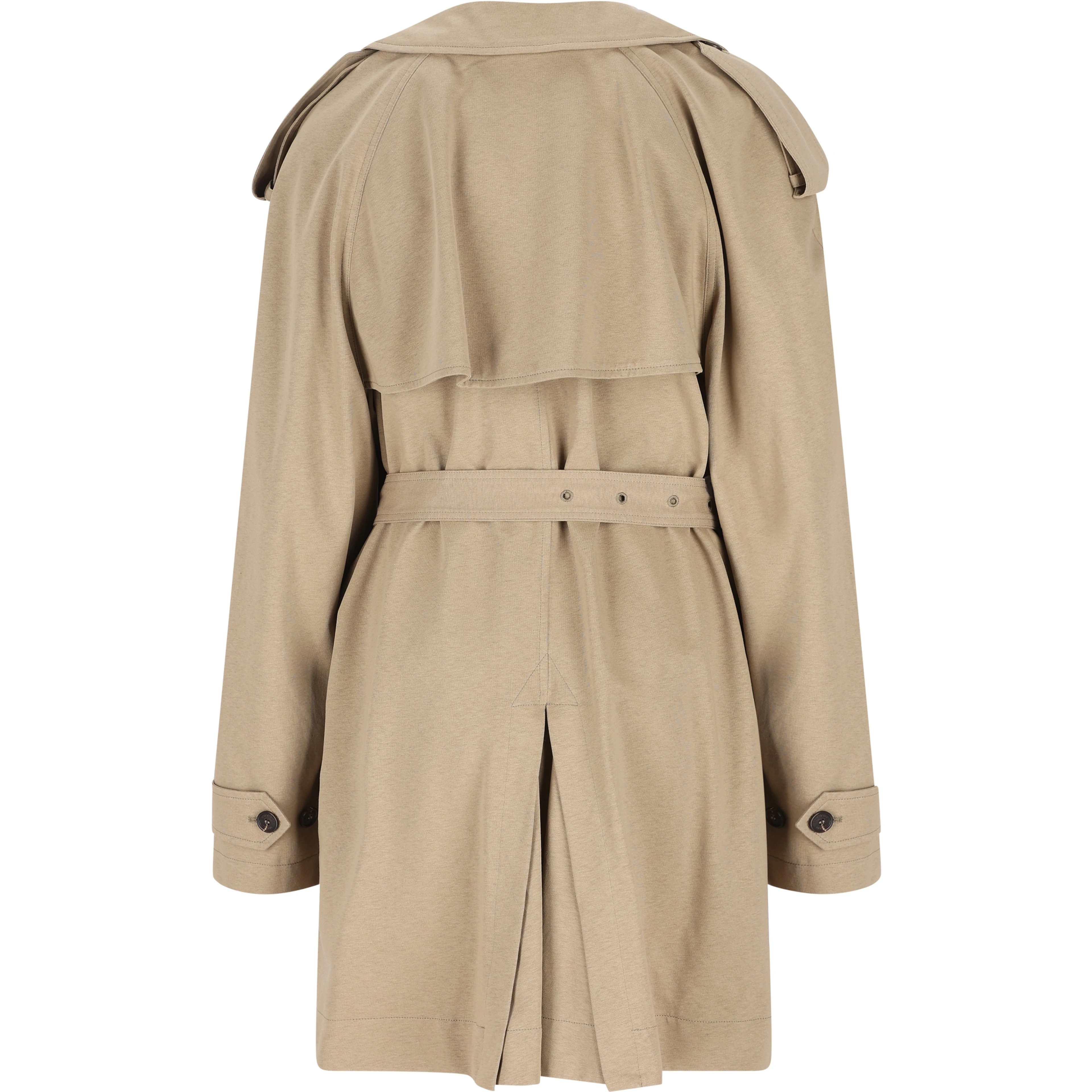 belted double-breasted trench coat