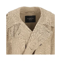 belted double-breasted trench coat