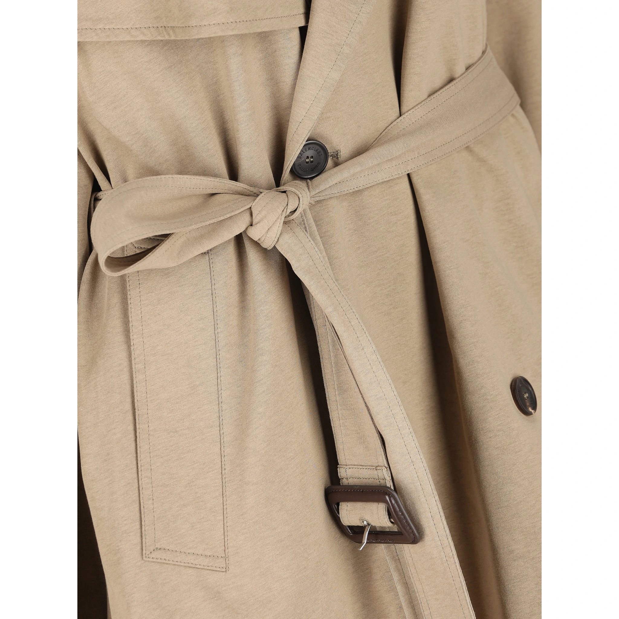 belted double-breasted trench coat
