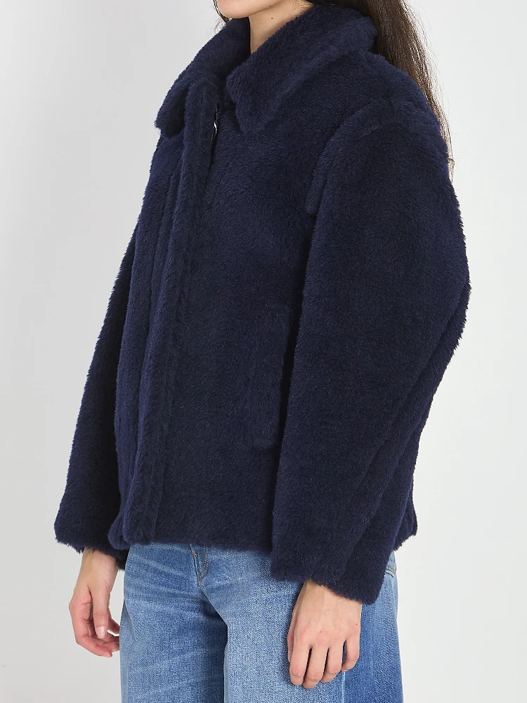 Cropped Teddy coat alternative