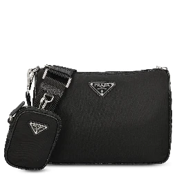 Re-Nylon and Saffiano leather shoulder bag