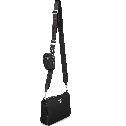 Re-Nylon and Saffiano leather shoulder bag