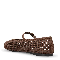 حذاء برادا مسطح بني