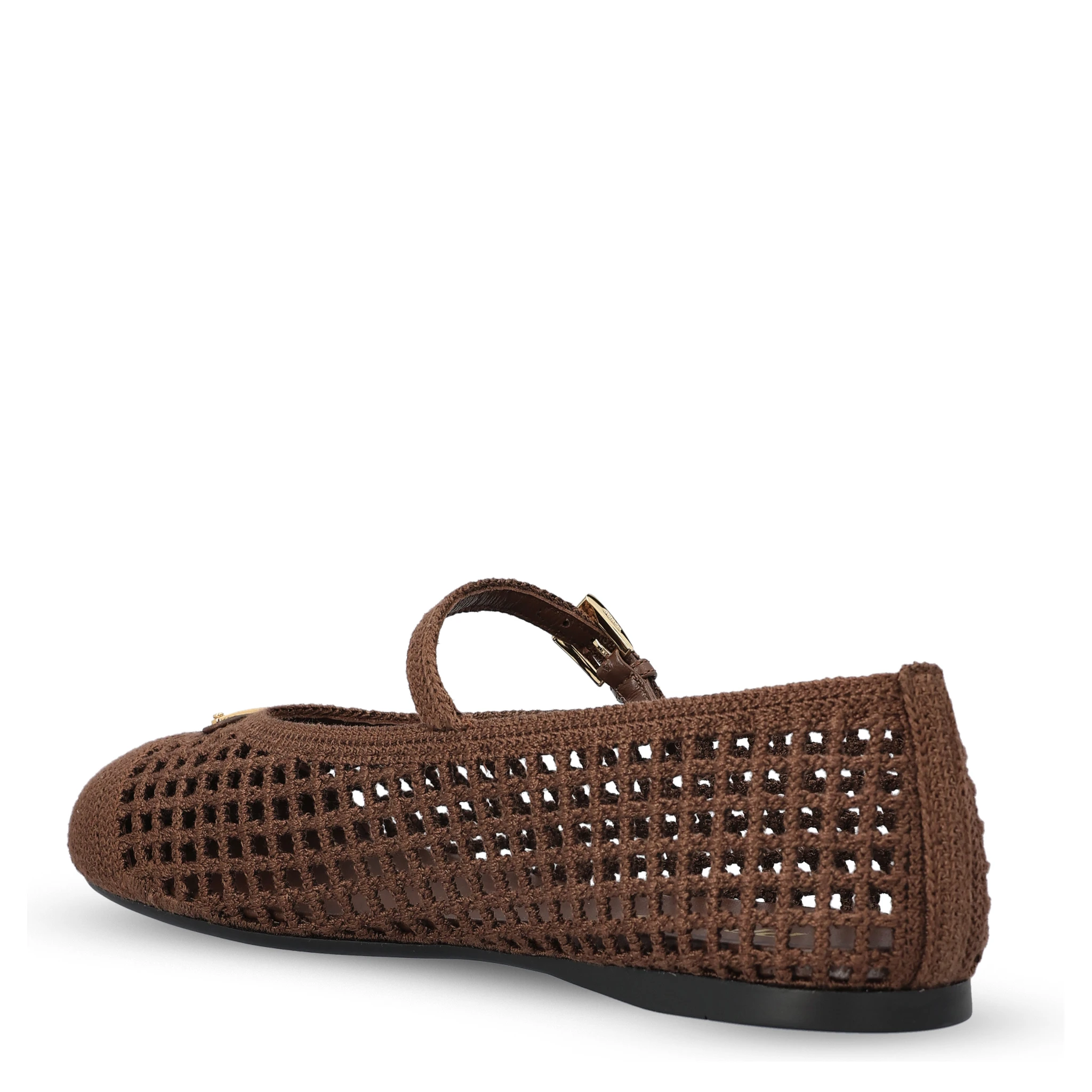 حذاء برادا مسطح بني