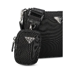 Re-Nylon and Saffiano leather shoulder bag