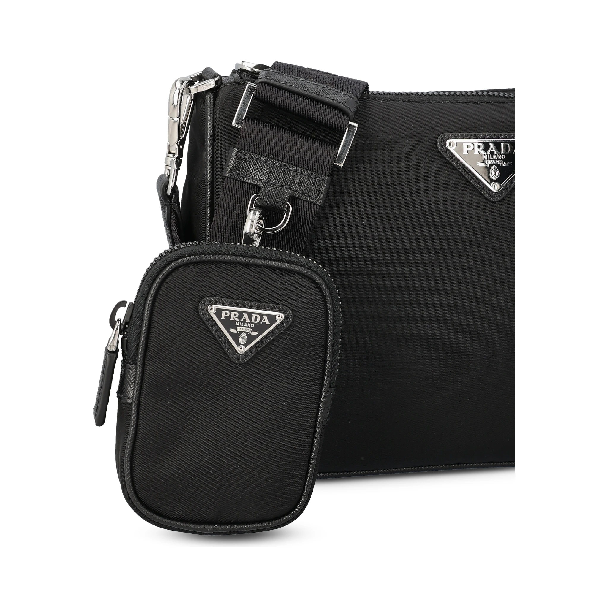 Re-Nylon and Saffiano leather shoulder bag